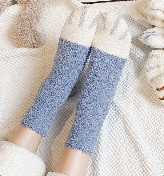 Cat Paw Striped Cute Socks